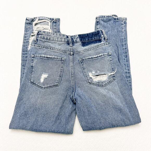 Flying Monkey Acid Wash Denim Mom Jeans Distressed Jeans Size 24 - Picture 6 of 7